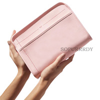 Mini sac de beauté avec logo personnalisé sac cosmétique en cuir de chenille rose trousse de toilette étanche avec fermeture à glissière sac de beauté portable