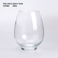 Bol à poissons en verre transparent avec base en bois, mini-bol à poissons, vase hydroponique pour fleurs, vase pour centre de table, chambre à coucher