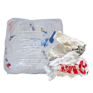 T-shirt branco reciclado usado 232906 trapos para limpeza de máquinas, trapos brancos para limpeza de resíduos têxteis, trapos para algodão e trapos brancos