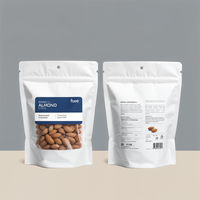 Sachet Doypack Personnalisé Imprimé avec Fermeture Zip Refermable de Qualité Alimentaire et Fenêtre Transparente pour Emballage de Noix Mélangées (Noix de Cajou, Amandes)