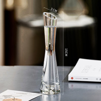 Vases Trompette Inversée Réversible en Cristal de 80cm, Long, Grand Vase Trompette Fleur Florale en Verre Transparent pour Centres de Table de Mariage