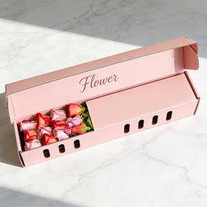Cajas de Papel Corrugado para Envío de Flores, Diseño Personalizado, Impresión con Tamaño Personalizado, Floristería, Regalo Floral, <span class=keywords><strong>Te</strong></span> <span class=keywords><strong>Amo</strong></span>, Rosa, Flor Fresca - Product Image 1