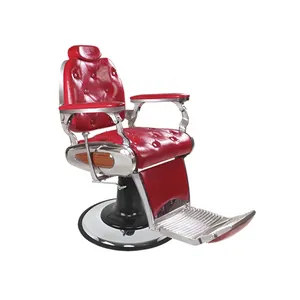 Высокое качество, самая дешевая цена, модный роскошный золотистый красный парикмахерский стул из искусственной кожи для парикмахерской