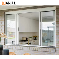 Fenêtre coulissante en PVC avec grille en plastique imperméable de conception nord-américaine, verre à économie d'énergie