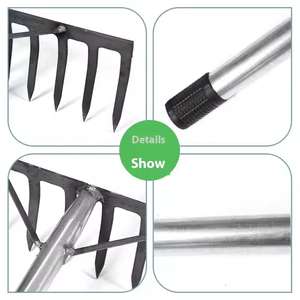 Râteau de désherbage industriel en acier au manganèse forgé monobloc à neuf dents pour l'entretien des fermes et des jardins (vente en gros) - Product Image 3
