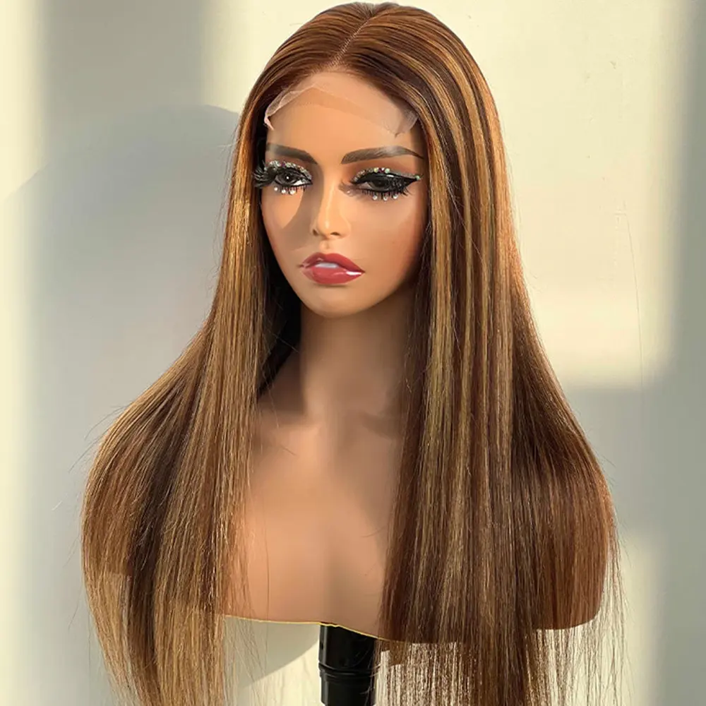 100% Raw Hair Long Lace Straight Wigs HD Transparent Lace Virgin Cuticle Aligned Pre-Plucked Human Hair