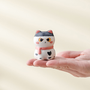 Ornement en céramique créatif motif cœur de chat mignon pour bureau, décoration apaisante, anti-stress, petit cadeau - Product Image 4