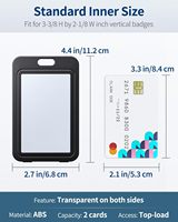 Porte-badge coulissant avec fenêtres double face Boîtier en plastique horizontal Pochette de protection pour carte de crédit scolaire de bureau