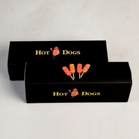 Emballage personnalisé, biodégradable, résistant à l'eau, boîte à hot-dogs en carton de qualité alimentaire, conteneur alimentaire en papier pour la restauration rapide