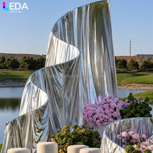 LEDA Modern Detachable <b>Backdrop</b> <b>Stand</b> S Shape Fabric Cover Silver Foil-stamped Fabric Display <b>Stand</b> for Event Wedding - Product Image 3