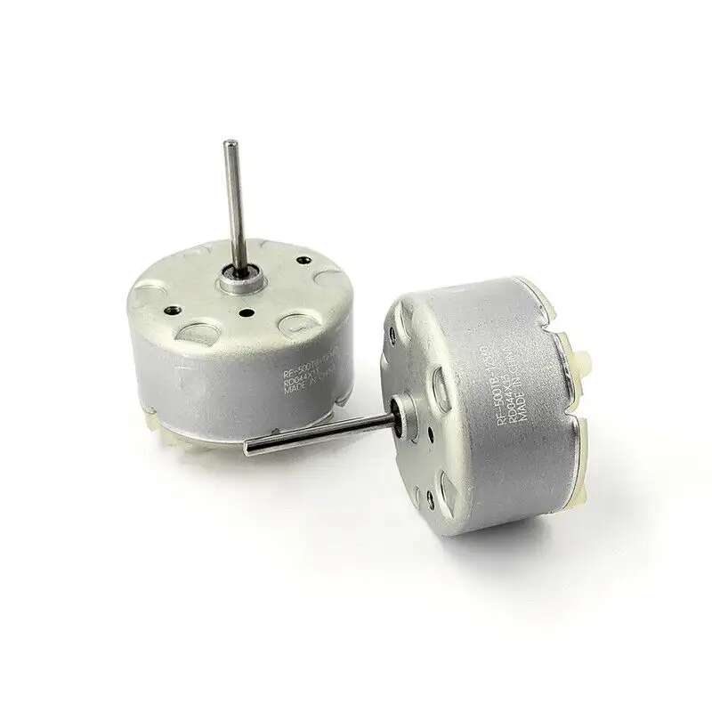 RF-500TB-12560 Motor DC 6v-12v 5500RPM poros panjang Diameter 32mm Motor bulat 500 untuk penyemprot otomatis/lampu peringatan