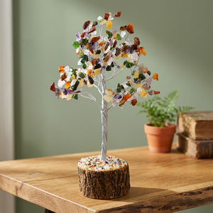 Handmade Gemstone 7 Chakra <b>Crystal</b> <b>Tree</b> with 500-Chip Multi-Beaded Agate Quartz Healing Therapy Stones - Product Image 4