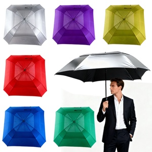 Reflective Large Straight Golf <b>Umbrella</b>-modern Automatic Open Oversized Double Canopy <b>Windproof</b> Waterproof Vented Design for Men - Product Image 2