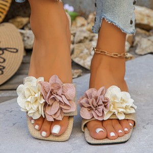 Sandalias de Moda Sexys para Mujer, Casuales, con Flores, Diseño Abierto, Cierre de Botón y Correa en el Tobillo, Modelo QS1027B43 - Product Image 4