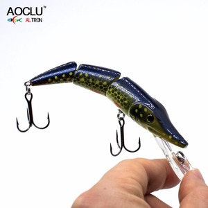 AOCLU appât dur coulant Wobbler 105mm 17.4g articulé brochet forme méné profondeur 0.5-1.8m <span class=keywords><strong>leurre</strong></span> de pêche VMC crochets grand combattant - Product Image 6