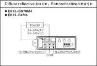 Sensor Fotoeléctrico EK75-R4M4 de 4m de Distancia, Fotocélula IR Cuadrada con Distancia de Detección