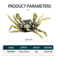 TG 10cm 33g Leurre souple de simulation de crabe avec hameçon, appât artificiel réaliste pour la pêche en mer de poulpe et de groupére en eau salée