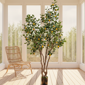 Citronnier Artificiel en Plastique, <span class=keywords><strong>Plante</strong></span> Décorative, <span class=keywords><strong>Plante</strong></span> d'Aménagement Paysager, Ornement de Jardin, Décoration Intérieure, Plantes Artificielles, Fausses Plantes Vertes - Product Image 1