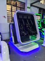 Machine d'expérience de vol 360VR en réalité virtuelle pour deux personnes, équipement de vol VR dynamique 4D en métal, jeux d'arcade, sites panoramiques, vente en gros en stock
