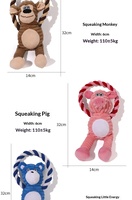 Fabrication de jouets en peluche pour chiens avec corde à mâcher, logo personnalisé, OEM, ODM, vente en gros, provenant de Chine