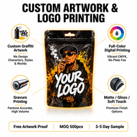 Sachet Mylar personnalisé 3,5g anti-odeur ZA Pack, emballage en aluminium imprimé graffiti, pochette refermable à fermeture éclair pour bonbons et snacks