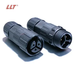 LLT M16 15Amp连接器电源尼龙组件螺线连接器2针3针电缆防水连接器