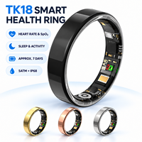 Anneau intelligent de suivi de santé TK18 pour la fréquence cardiaque, le SpO2, le suivi du sommeil et de l'activité, Bluetooth 5.0, 5ATM IP68, environ Autonomie de la batterie de 7 jours