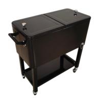 Chariot isotherme multifonctionnel pliable 73L, seau à glace en métal, boîte isotherme avec roues pour les voyages