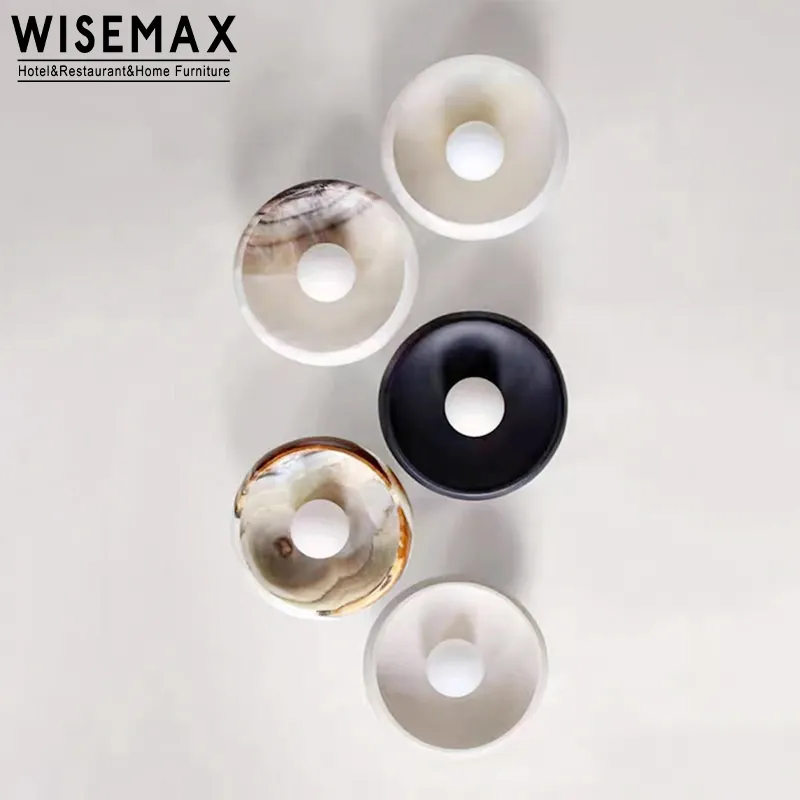 WISEMAX mobilya Retro mermer Led arka plan duvar lambası başucu çalışma duvar aplikleri LED mermer ev dekor yatak odası duvar lambası