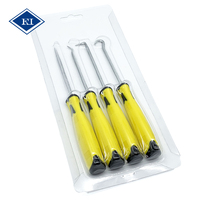 4-Piece Mini Pick and Hook Set, Chrome-Plated Carbon Steel O-Ring Seal Gasket Puller Removal Tool Kit for Auto Mechanic Repair