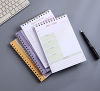 Bloc-notes de planification quotidienne avec plan d'organisation horaire, plan de repas et suivi de l'hydratation, format spirale pour la gestion du temps, vente en gros de papeterie