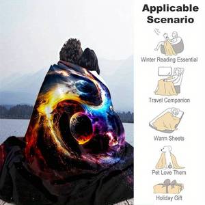 Manta de franela ligera de pulpo misterioso, forro polar de punto con estampado Digital, suave y cálido para el hogar, sofá cama, estilo liso - Product Image 6