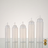 Distributeur de bouteilles de ketchup en plastique HDPE de qualité alimentaire 240ml 360ml 450ml 500ml 680ml Bouteille de sauce pressée en matériau PE