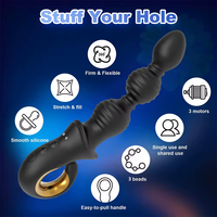 Vibrateur anal télescopique électrique, masseur de prostate, plug anal, stimulateur vaginal et clitoridien, 100% étanche, silicone, jouet sexuel pour adultes