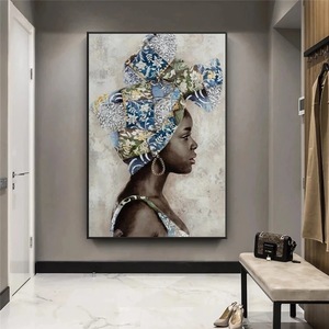 <span class=keywords><strong>Peinture</strong></span> sur toile abstraite de fille africaine <span class=keywords><strong>en</strong></span> aquarelle, affiches d'art personnalisées durables, impressions modernes, style portrait, décoration de salon, <span class=keywords><strong>femme</strong></span> - Product Image 3