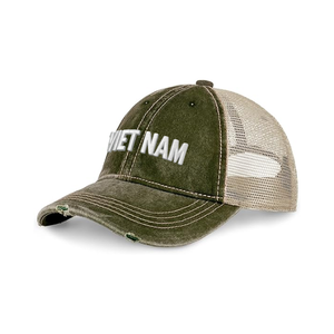 Gorra Trucker de 6 Paneles de Mezclilla de Alta Calidad, Estructurada, con Malla, Visera Curva, Cierre a Presión, Logotipo Bordado, Algodón Lavado, Estilo Desgastado, para Correr - Product Image 4