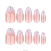 24 faux ongles dégradés roses à presser, très populaires