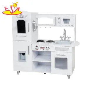 Лидер продаж, белые детские деревянные игрушки, кухонные наборы с холодильником W10C543
