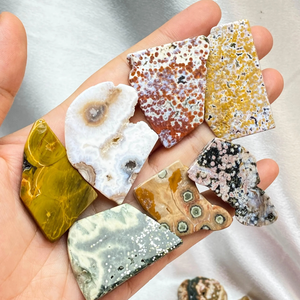 Mini Lámina de Jaspe Oceánico Natural Pulido, Losa de Piedra Natural, Espécimen Geológico Único - Product Image 3
