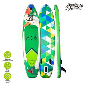 Planche de paddle gonflable multifonctionnelle bicolore en Drop Stitch, écologique et portable, avec système à 3 ailerons, idéale pour les passionnés de pêche en lac - Product Image 1