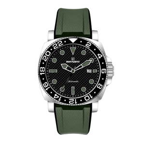 Montre automatique en acier inoxydable 316l avec cadran personnalisé en fibre de carbone et verre saphir, bracelet en caoutchouc, tendance pour les hommes d'affaires - Product Image 3
