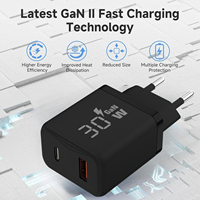 Adaptateur de voyage Type-C fin, chargeur PD GaN, fabricant OEM, chargeurs de téléphone en gros, chargeur rapide GaN léger 30W