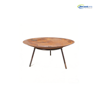 Brasero rond en acier Corten robuste avec pieds trépieds pour patio extérieur, jardin et camping
