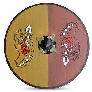 Bouclier rond en bois VIKING médiéval Champion Bouclier Montage Armure polie pour soldat Guerrier Bataille Prêt Cosplay Bouclier - Product Image 1