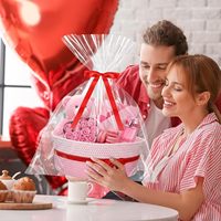 Panier-cadeau pour la Saint-Valentin, paniers en corde de coton vides pour le rangement et l'organisation à la maison, petit bac de rangement