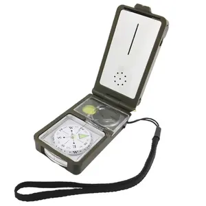 Outdoor Multifunctional Tool 10 in 1 Fire Starter Thermometer Geological Compass with LED Lights, Signal mirror and Whistle