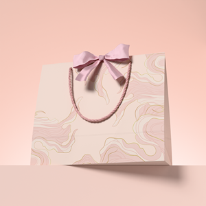 Sac de vente au détail de vêtements de luxe personnalisé en rose, emballage d'achat en carton de luxe avec poignées pour les vêtements - Product Image 1