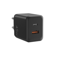 Chargeur GaN 45W USB C+A double port, chargeur rapide PD, prise EU, adaptateur de chargeur mural pour ordinateur portable, téléphone Samsung Galaxy, iPhone, iPad