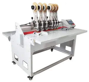 Semi Automatic double sided tear adhesive tape applicator machine for paper box