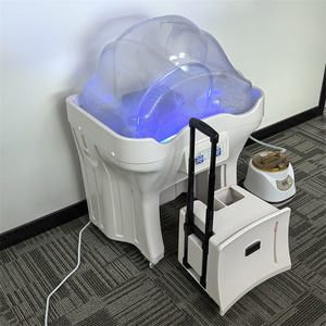 Bac à shampoing portable japonais moderne à deux réservoirs avec roulettes, chauffant, effet cascade, pour salon et <span class=keywords><strong>spa</strong></span> - Product Image 6